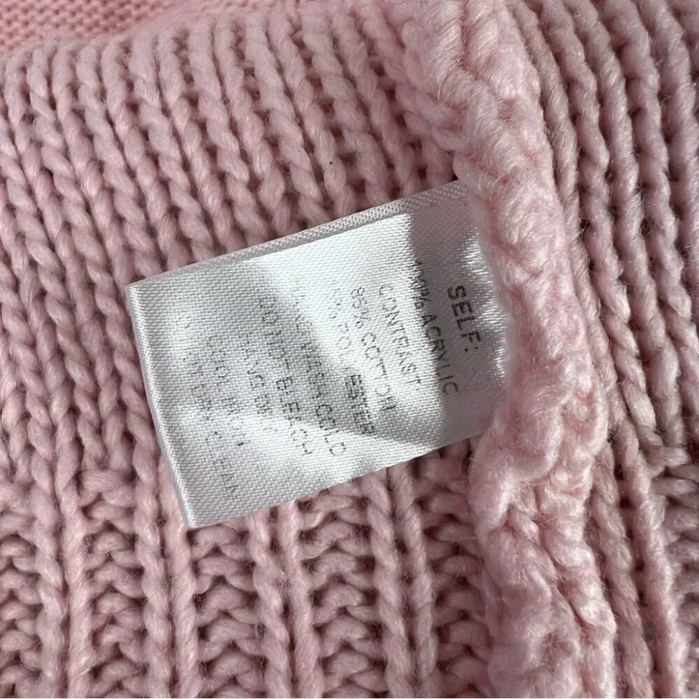 And the why sweater knit knitted Elegant Pink and Cream Turtleneck Sweater